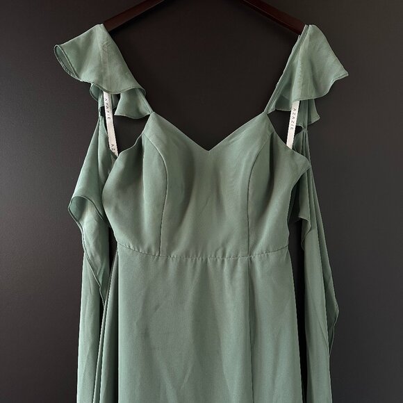 Azazie Everett Bridesmaid Dress (Chiffon, Size A6, Color Eucalyptus) - Picture 2 of 6